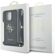 Guess 4G Big Logo Cord Stap Crossbody Case iPhone 16 Pro Max juodas