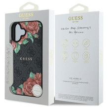 Guess GUHMP16SP4ROPEMCK iPhone 16 6.1" black / black hardcase 4G Flowers Print MagSafe