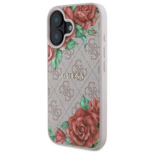 Guess GUHMP16SP4ROPEMCP iPhone 16 6.1" pink / pink hardcase 4G Flowers Print MagSafe