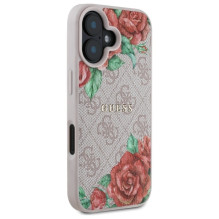 Guess GUHMP16SP4ROPEMCP iPhone 16 6.1" pink / pink hardcase 4G Flowers Print MagSafe