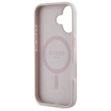 Guess GUHMP16SP4ROPEMCP iPhone 16 6,1' rožinis / rožinis kietas dėklas 4G Gėlės Spausdinti MagSafe