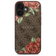 Guess GUHMP16SP4ROPEMCW iPhone 16 6.1" brown / brown hardcase 4G Flowers Print MagSafe