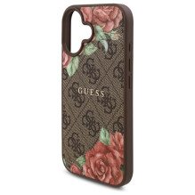 Guess GUHMP16SP4ROPEMCW iPhone 16 6.1" brown / brown hardcase 4G Flowers Print MagSafe