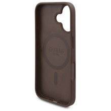 Guess GUHMP16SP4ROPEMCW iPhone 16 6,1 colio rudas / rudas kietas dėklas 4G gėlių spausdinimas MagSafe