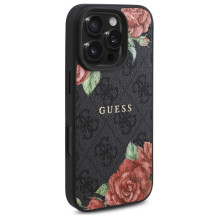 Guess GUHMP16XP4ROPEMCK iPhone 16 Pro Max 6,9' juodas / juodas kietas dėklas 4G gėlių spausdinimas MagSafe