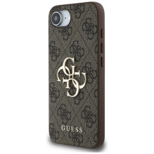 „Guess 4G“ didelio logotipo dėklas, skirtas iPhone 16e – rudas