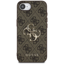 „Guess 4G“ didelio logotipo dėklas, skirtas iPhone 16e – rudas