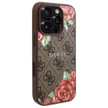 Guess GUHMP16XP4ROPEMCW iPhone 16 Pro Max 6.9" brown / brown hardcase 4G Flowers Print MagSafe