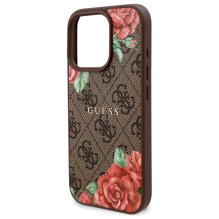 Guess GUHMP16XP4ROPEMCW iPhone 16 Pro Max 6.9" brown / brown hardcase 4G Flowers Print MagSafe