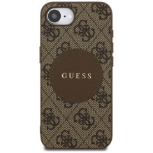 Guess 4G Circle Classic Logo MagSafe dėklas iPhone 16e - rudas