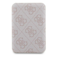 Guess Powerbank inductive 15W GUPB5FP4EMGP 5000mAh pink / pink 4G Leather Metal Logo MagSafe