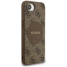 Guess 4G Circle Classic Logo MagSafe dėklas iPhone 16e - rudas