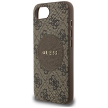 Guess 4G Circle Classic Logo MagSafe dėklas iPhone 16e - rudas