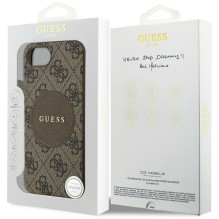 Guess 4G Circle Classic Logo MagSafe dėklas iPhone 16e - rudas