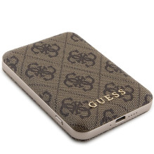 Guess Powerbank indukcinis 15W GUPB5FP4EMGW 5000mAh ruda / ruda 4G odinis metalinis logotipas MagSafe