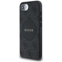 Guess 4G Circle Classic Logo MagSafe dėklas iPhone 16e - juodas