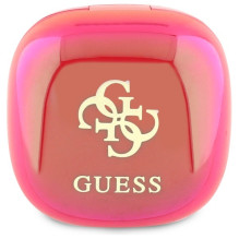 Guess Bluetooth ausinės GUTWSJ144ESF TWS + prijungimo stotelė fuksijos / fuschia Iridescent 4G spausdintas logotipas