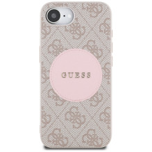 Guess 4G Circle Classic Logo MagSafe dėklas iPhone 16e - rožinis
