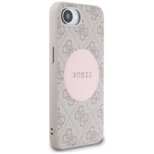 Guess 4G Circle Classic Logo MagSafe dėklas iPhone 16e - rožinis