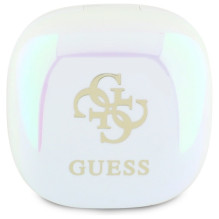Guess Bluetooth ausinės GUTWSJ144ESH TWS + prijungimo stotelė balta / balta Vaivorykštis 4G spausdintas logotipas