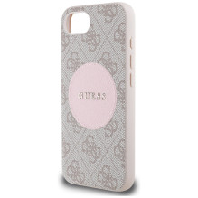 Guess 4G Circle Classic Logo MagSafe dėklas iPhone 16e - rožinis