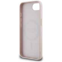 Guess 4G Circle Classic Logo MagSafe dėklas iPhone 16e - rožinis