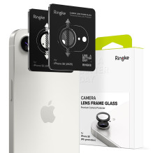 „Ringke“ kameros rėmelio apsauginių dėklų, skirtų „iPhone 16e / 17e“, 2 vnt. pakuotė – juodas „Ringke“ kameros rėmelio apsauginių dėklų, skirtų „iPhone 16e / 17e“, 2 vnt. pakuotė – juodas