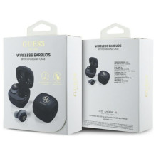 Guess Bluetooth headphones GUTWSJ144ESK TWS + docking station black / black Iridescent 4G Printed Logo