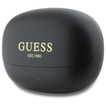 Guess Bluetooth ausinės GUTWST88MCTGK TWS + prijungimo stotelė juoda / juoda kapsulėje spausdintas logotipas