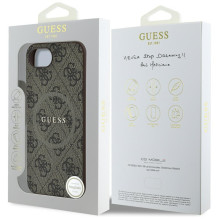 Guess 4G Ring Classic Logo MagSafe iPhone 16e dėklas – rudas