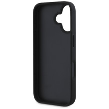 Guess Grained Big 4G Logo Small Classic Logo dėklas, skirtas iPhone 16 - juodas