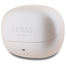 Guess Bluetooth ausinės GUTWST88MCTGP TWS + Docking Station rožinė kapsulė, atspausdintas logotipas