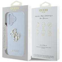 Guess Grained Big 4G Logo Small Classic Logo dėklas, skirtas iPhone 16 - mėlynas