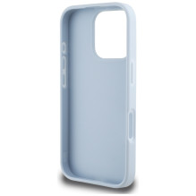 Guess Grained Big 4G Logo Small Classic Logo dėklas, skirtas iPhone 16 Pro - mėlynas