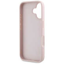 Guess Grained Big 4G Logo Small Classic Logo dėklas, skirtas iPhone 16 - rožinis