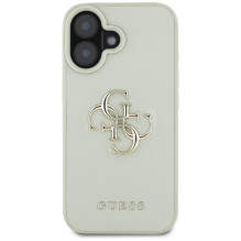 Guess Grained Big 4G Logo Small Classic Logo dėklas, skirtas iPhone 16 - žalias
