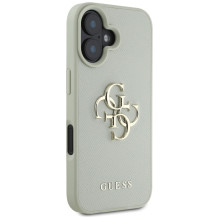 Guess Grained Big 4G Logo Small Classic Logo dėklas, skirtas iPhone 16 - žalias