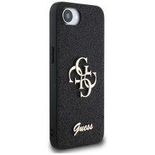 Guess Fixed Glitter Big 4G dėklas iPhone 16e - juodas