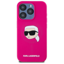 Karl Lagerfeld KLHMP15LSKHPPPLF iPhone 15 Pro 6.1" fuchsia / fuschia hardcase Silicone Karl Head Print MagSafe