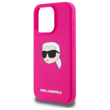 Karl Lagerfeld KLHMP15LSKHPPPLF iPhone 15 Pro 6.1" fuchsia / fuschia hardcase Silicone Karl Head Print MagSafe