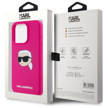 Karl Lagerfeld KLHMP15LSKHPPPLF iPhone 15 Pro 6.1" fuchsia / fuschia hardcase Silicone Karl Head Print MagSafe