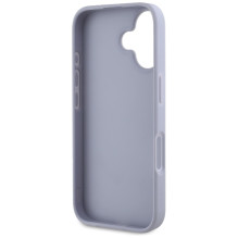 Guess Hot Stamp 4G modelio trikampis metalinis logotipas iPhone 16 dėklas – violetinis