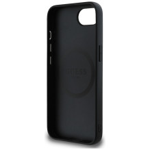 Guess Grained Triangle MagSafe case for iPhone 16e - black