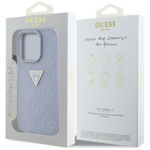 Guess Hot Stamp 4G modelio trikampis metalinis logotipas iPhone 16 Pro dėklas – violetinis