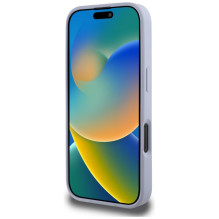 „Guess Hot Stamp 4G Pattern Triangle“ metalinis logotipo dėklas iPhone 16 Pro Max – violetinis