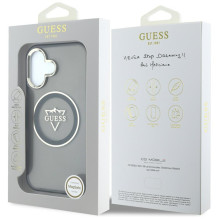 Guess IML Metal Mountain Logo MagSafe dėklas iPhone 16 - juodas