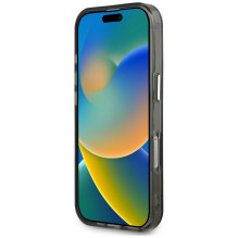 Guess IML metalo kalnų logotipas MagSafe iPhone 16 Pro dėklas – juodas