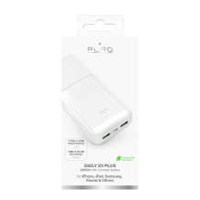 Powerbank Puro DAILY 20 PLUS 20000mAh 2x USB-A / 1x USB-C 22,5W PD AFC - balta