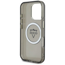 Guess IML Metal Mountain Logo MagSafe iPhone 16 Pro Case - Black
