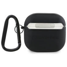 Mercedes MEA4CSLBK AirPods 4 cover black / black Leather Metal Logo